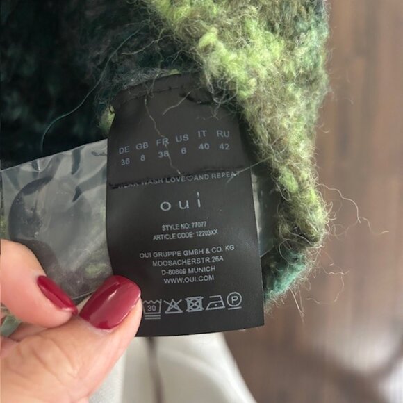 Oui Khaki Chunky Knit Relaxed Cardigan - Picture 5 of 5